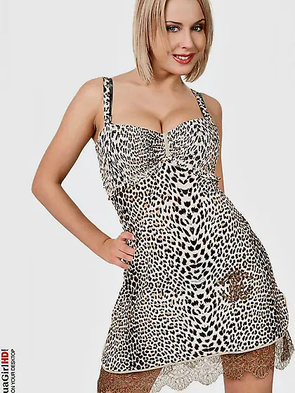 Busty blonde Mandy Dee playing with the lingerie and flashing th