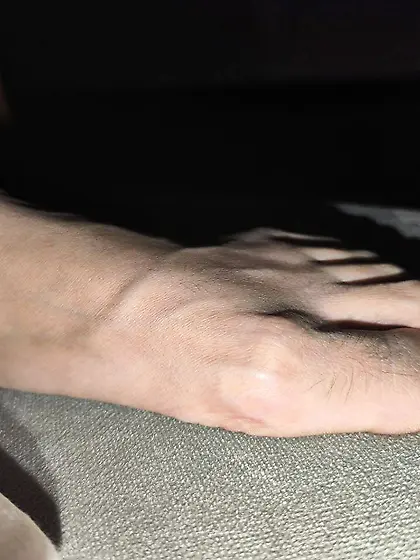 Feet at a hot spring rest area