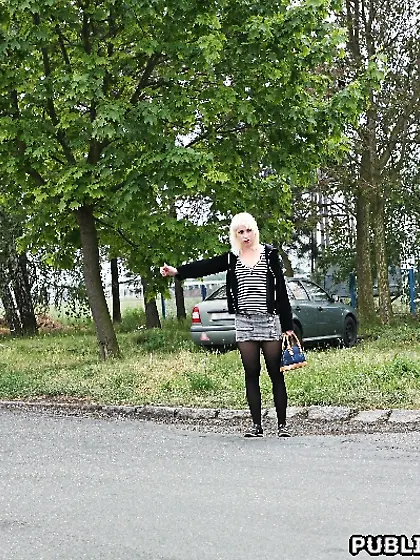 Blonde slut pussy touched