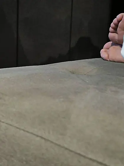 Feet at a hot spring rest area