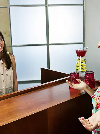 Hot blonde masseuse Britney Amber seduces Megan Salinas and Cass