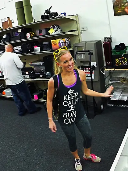 Slim blonde teeny yellow