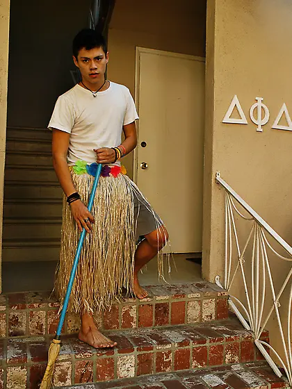 Hot cleaner boy seduced