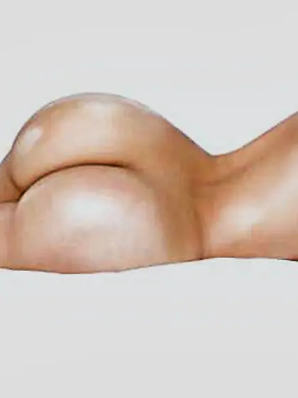 Sue Kee poses for Dark-Hued Undergarments Magazine