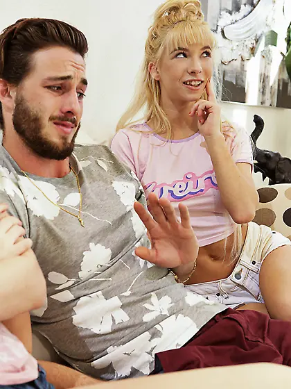 Kenzie Reeves and Alex Blake suck and fuck their hung brother