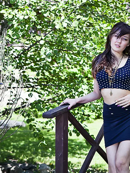 Sensual pale-skinned hottie shows her bushy pussy on the sofa Vi