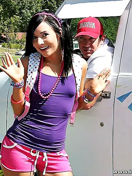 Black haired teenage chick Ashli Orion is hungry for cock and ic