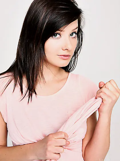 Cutie smiles camera takes