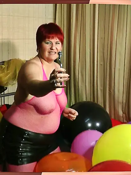 Annadevot - popping balloons in a hot outfit