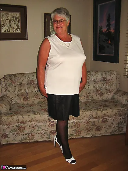 Lovely elderly blonde short