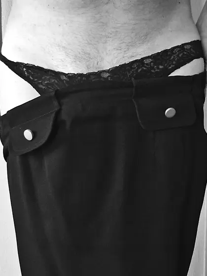 Cock in sexy Black Panties