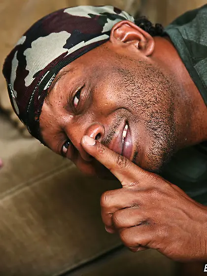 Hot gal decides to stretch her tiny cunt with a big black boner