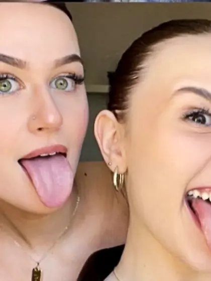 Teen sisters begging filthy perverts for cum