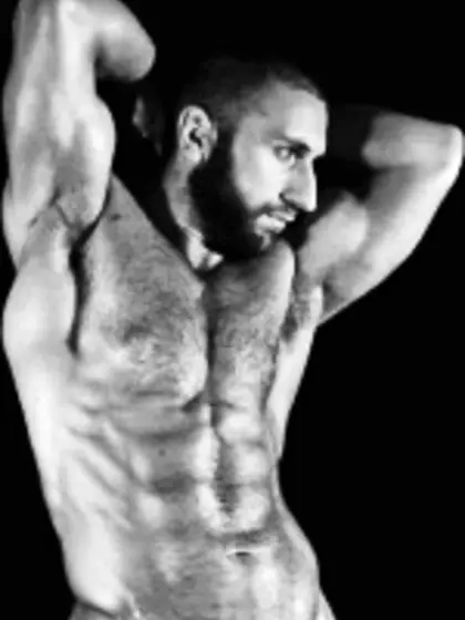 Redhead jalil perform close