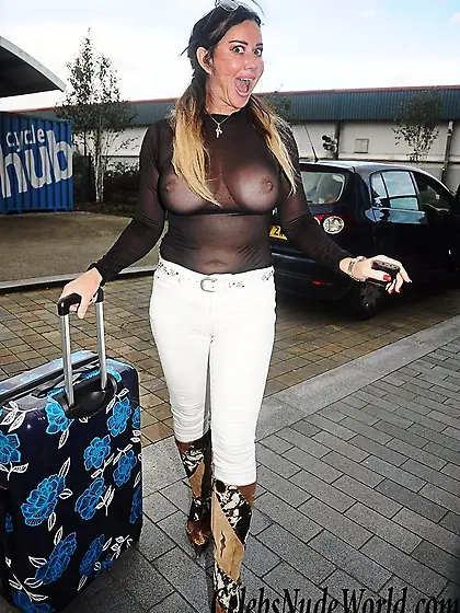 Lisa Appleton Braless In See Thru Top In England