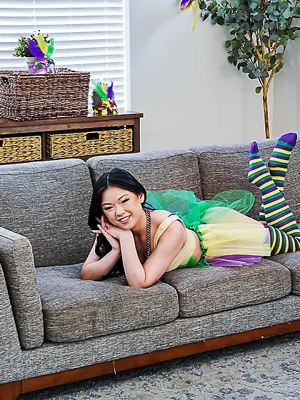 Her beautiful face will be covered in fresh cum after teasing