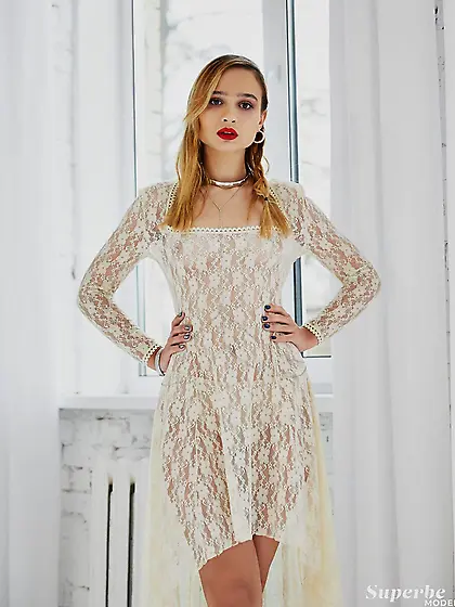 Hot young blonde teases