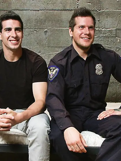 Angry cop jeering sexy