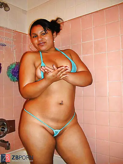 Chubby Latina in Micro Swimsuit