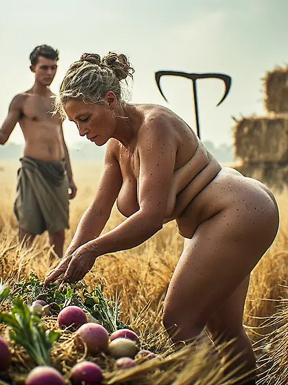 Working the field in Medieval times with Mom