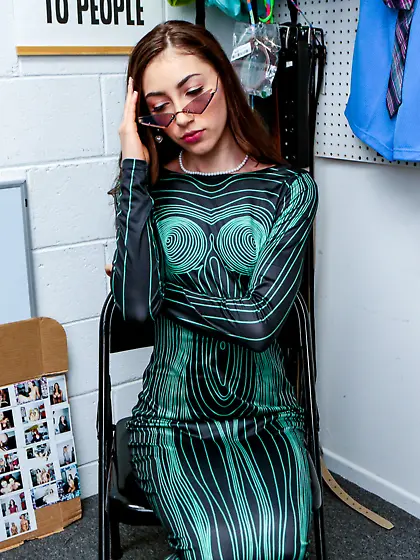 Skinny gal with small cans gets punished for stealing