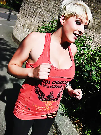 Short haired blonde huge