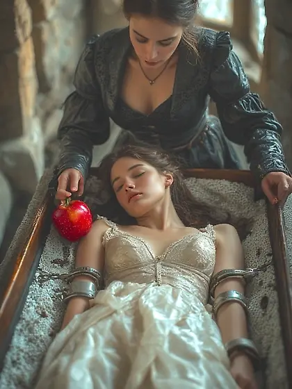 Beauty asleep nude and her Queen