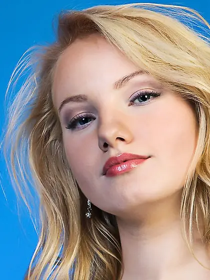 Angelic blonde in sexy lingerie showing off her marvelous physiq