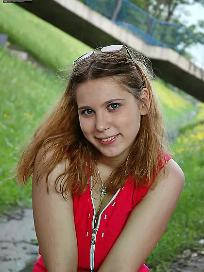 Pissing outdoor on a magazine