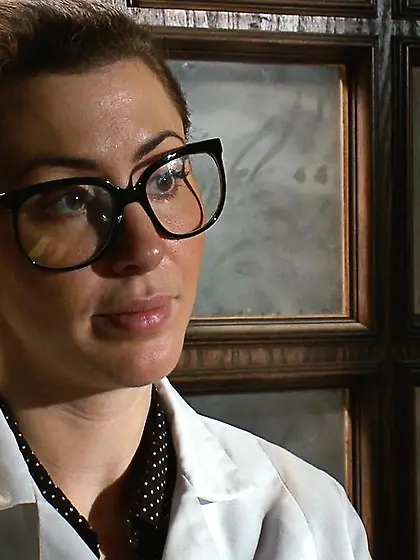 Slender slave massive facial