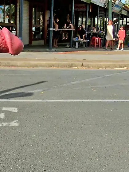 WNBR Byron Bay Public Erection Crossing the Street