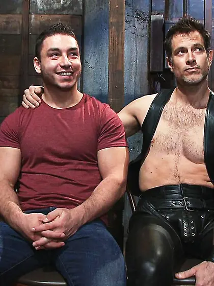 Gagged roped lad torn