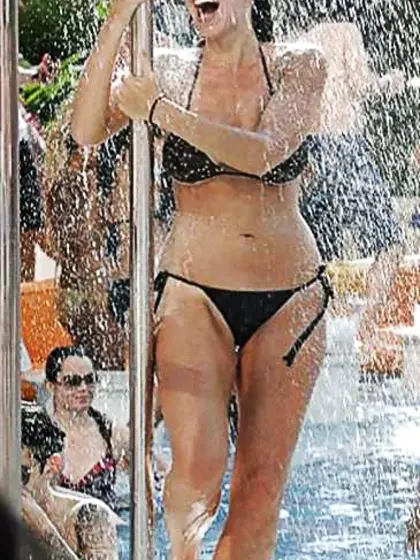 Imogen Thomas - ebony bathing suit - Encore Beach Club