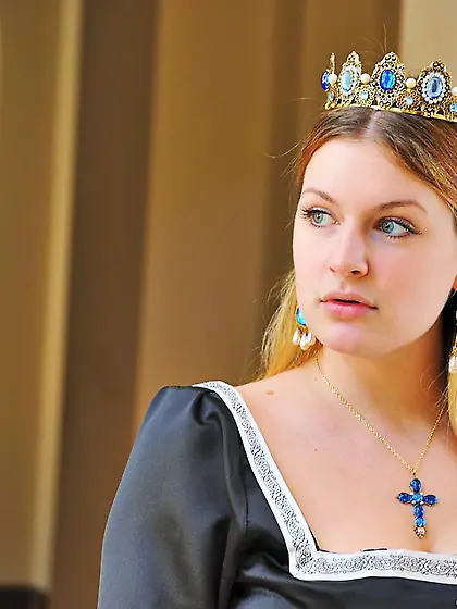 Big titted princess Danielle FTV in long floor-sweeping dress sh