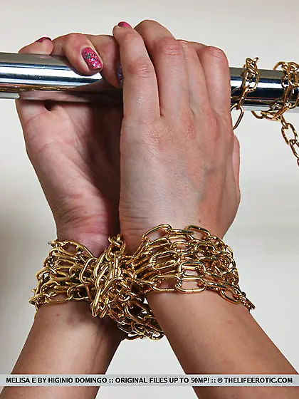 Sexy girl chained clothes