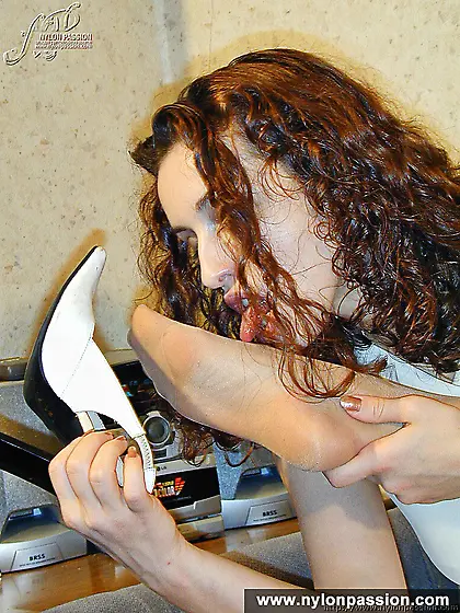 Pantyhose lesbians fetish sex doing footjob and licking toes