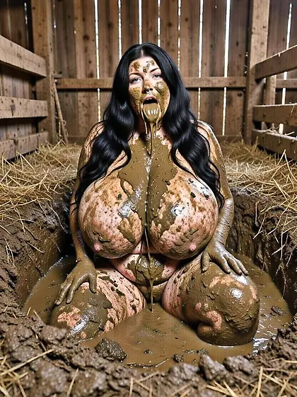 Busty fat slut loves manure