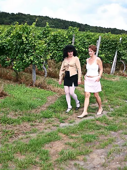 Nasty brunette milfs walk