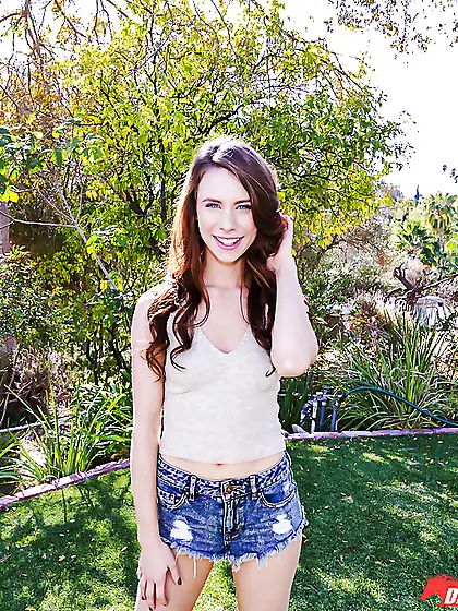 Perfect sunny weather makes lovely girl eager to strip naked in