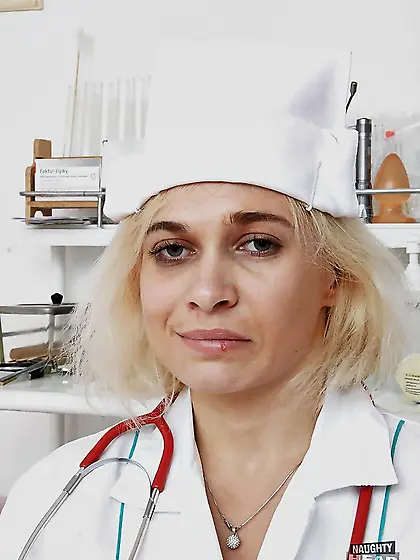 Uniform chubby blonde