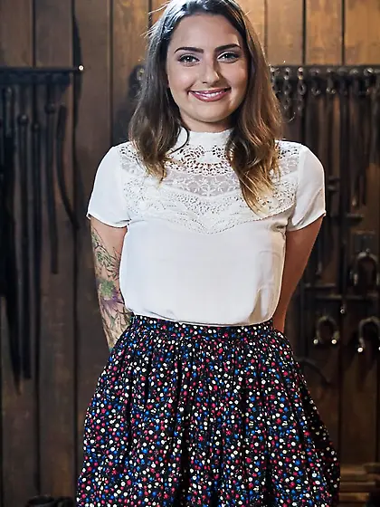 Pretty blonde endures painful