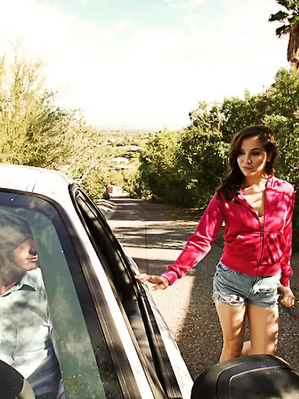 Gal pink hoodie denim