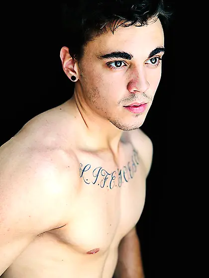 Gorgeous dude pose stud