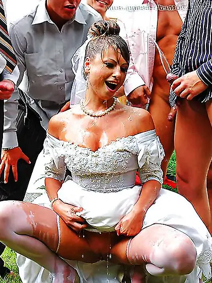 Wedding sundress gang-fuck spunk