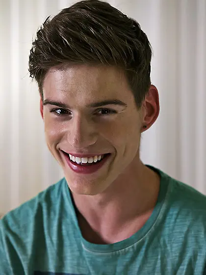 Handsome young dude slowly