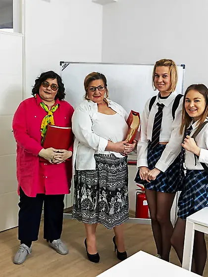 Big mature lesbians spoiling two teen students