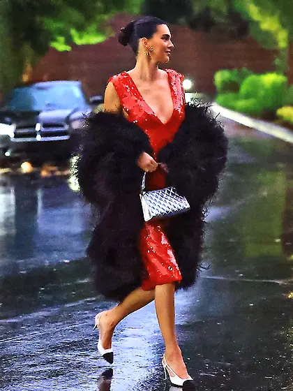 Kendall Jenner in a red dress