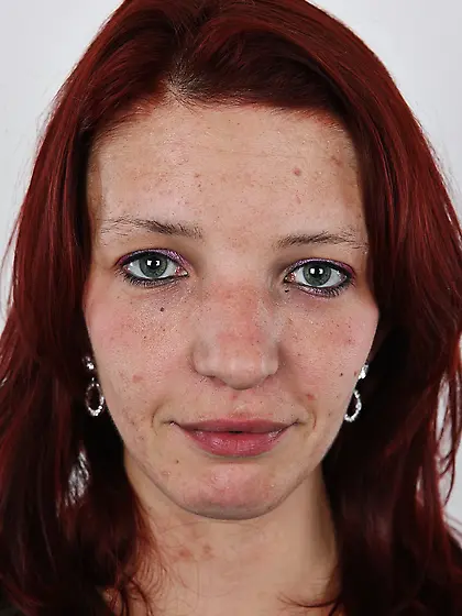 Shy skinny female makes shaved snatch known stripping down so in