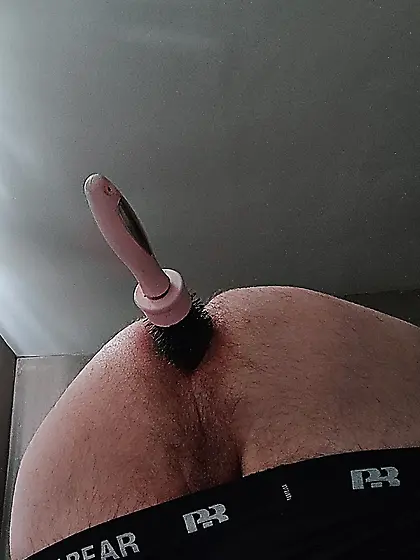Hair brush deep in my ass