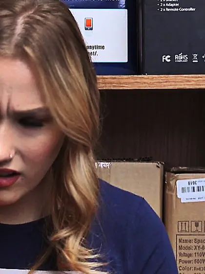 Curvy American punished with sex after stealing